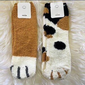 2 Pairs Fuzzy Socks for Women Fluffy Warm Soft Cozys Slipper Socks Funny Novelty